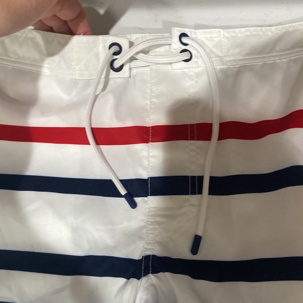 Polo Ralph Lauren Swim Trunks Mens Small Blue White Red Striped Board Shorts NWT - Picture 7 of 15